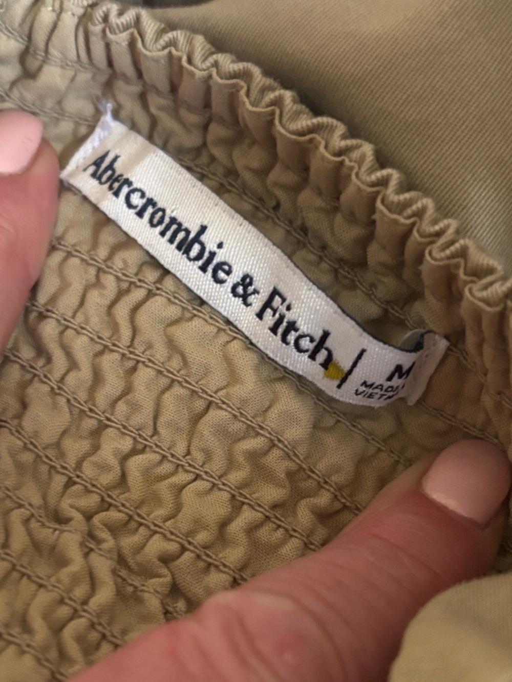 Abercrombie & Fitch Wide-Leg Sleeveless Jumpsuit in Khaki M - Picture 4 of 5